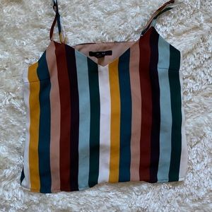 Loose striped crop top with adjustable straps